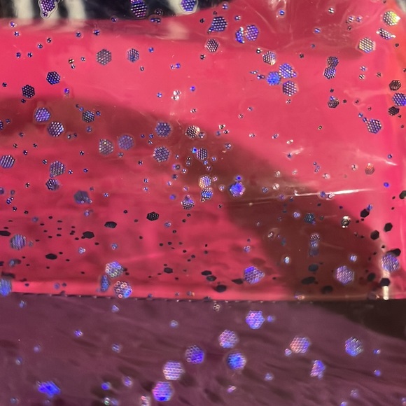 NEW Beauty Brand cosmetics bag purple, iridescent, glitter, see photos NEW - Picture 3 of 5